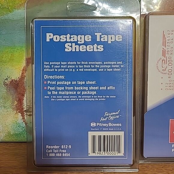 STAMP SHEETS Pitney Bowes Postage Meter White Pack 50 Lot of 2 - 100 Total - Picture 2 of 4